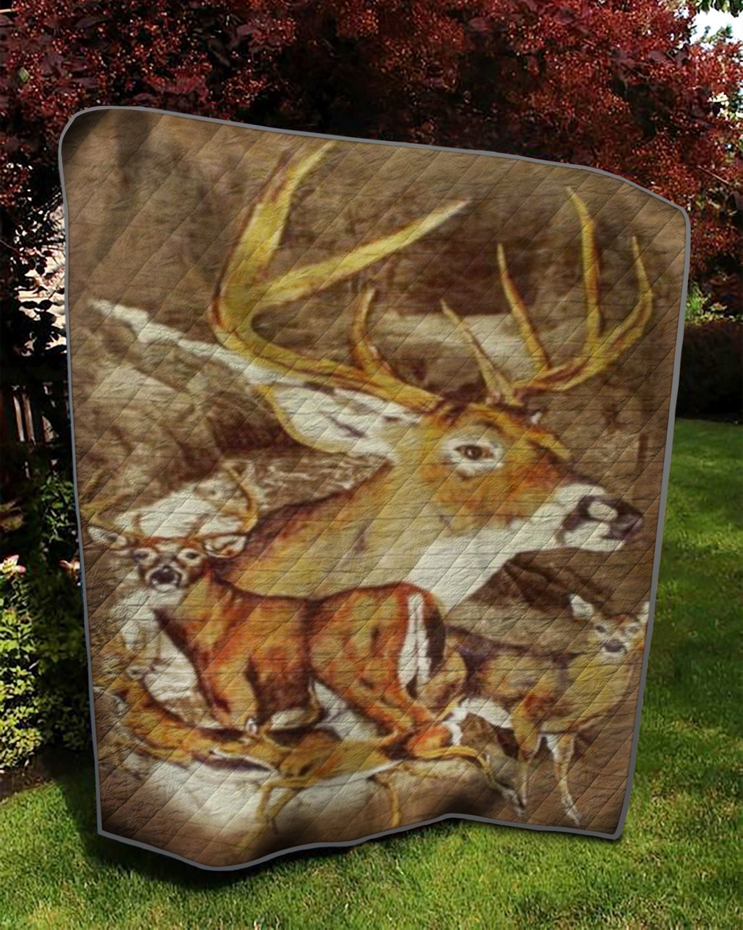 Animal Deer with friends Quilt Blanket