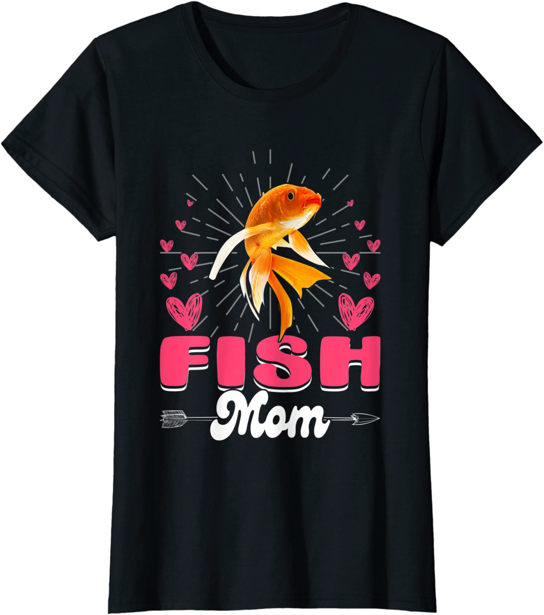 Womens Cute Best Fish Mom Mama Family Mother’S Day Animals T-Shirt