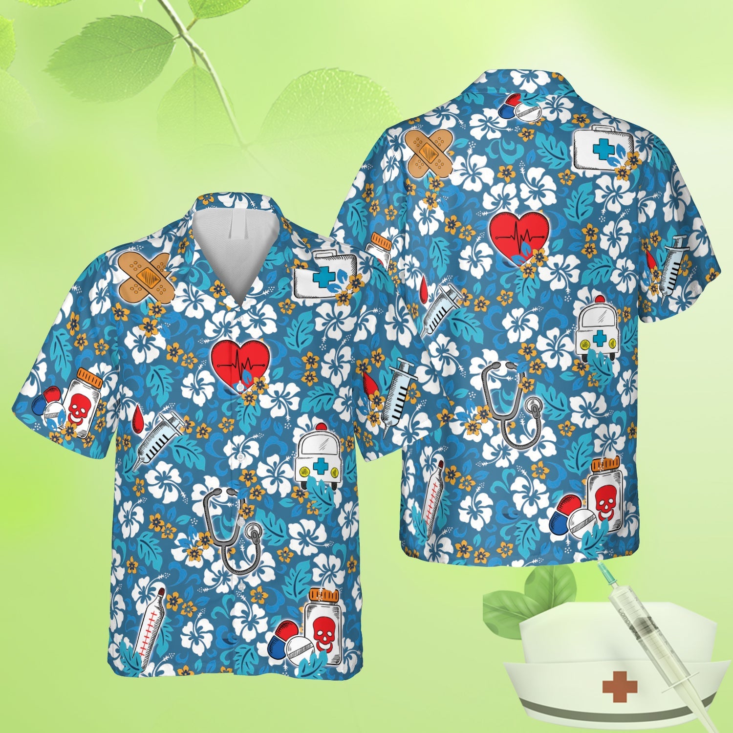 Floral Nurses Vectors Hawaii Tropical Doctor Clothing Ha90793