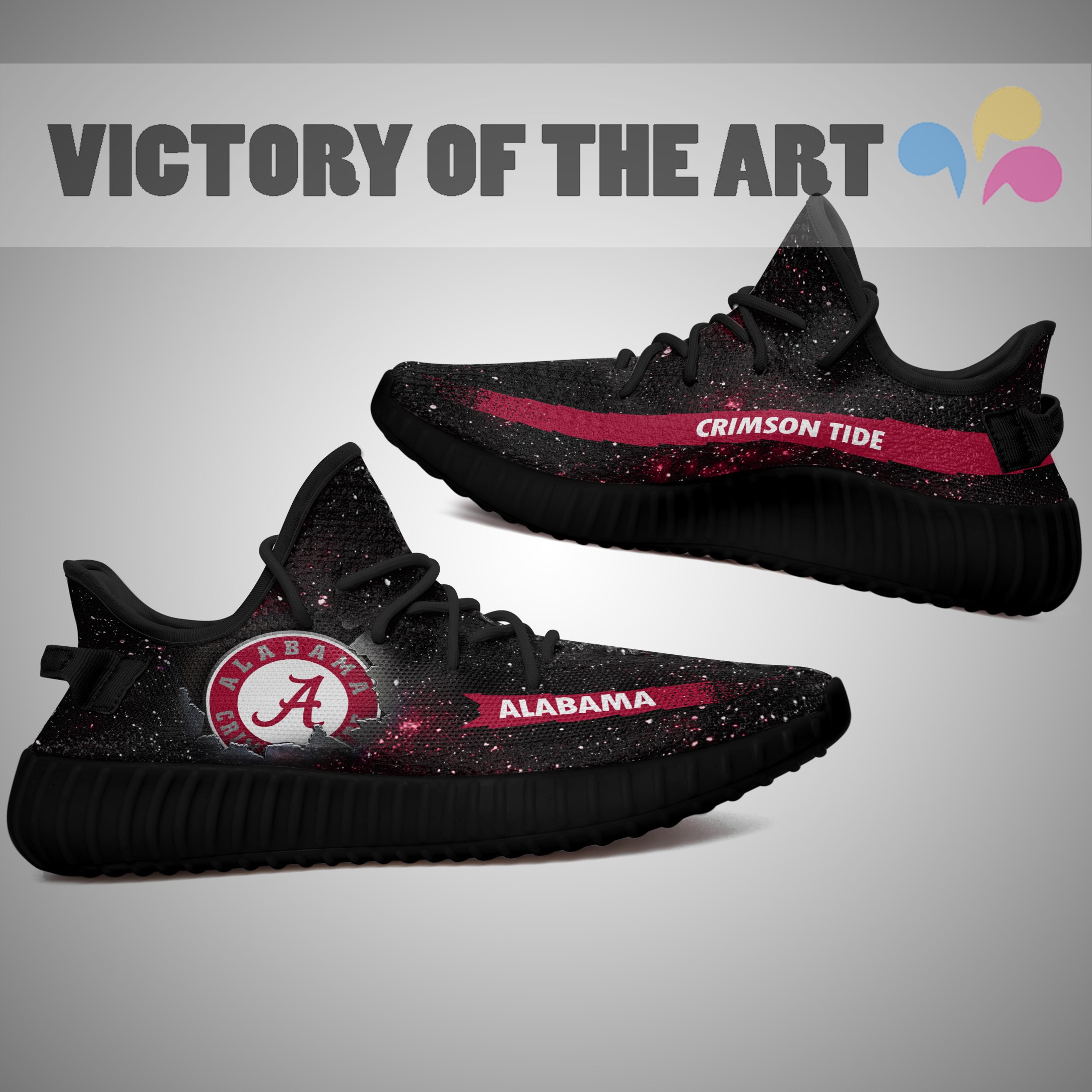 Art Scratch Mystery Alabama Crimson Tide Shoes Yeezy