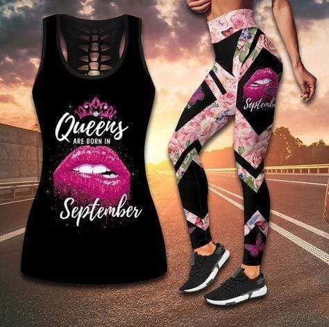 Queens Love Rose Custom Month Hollow Tank Top – Legging 3D