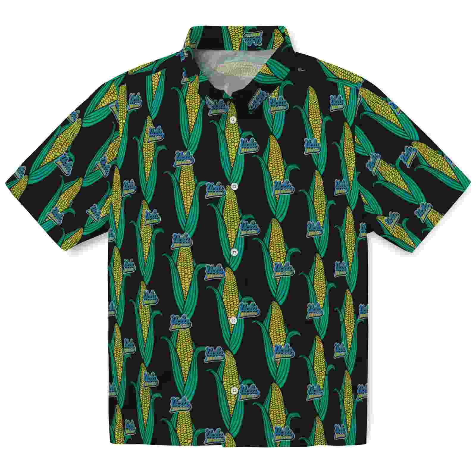 Ucla Bruins Corn Motifs Black Green Hawaiian Shirt