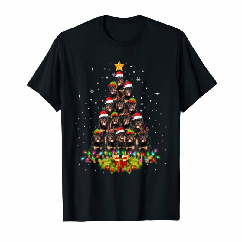 Rottweiler Dogs Tree Christmas Sweater Xmas Pet Animal Dog T-shirt