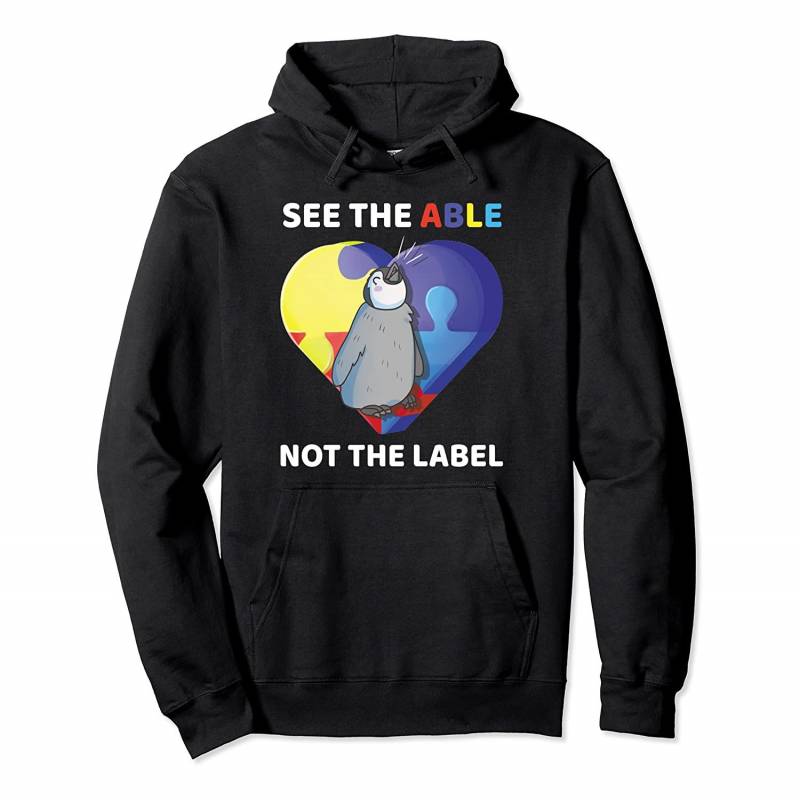 See The Able Not The Label Autism Awareness Penguin Cute Pullover Hoodie