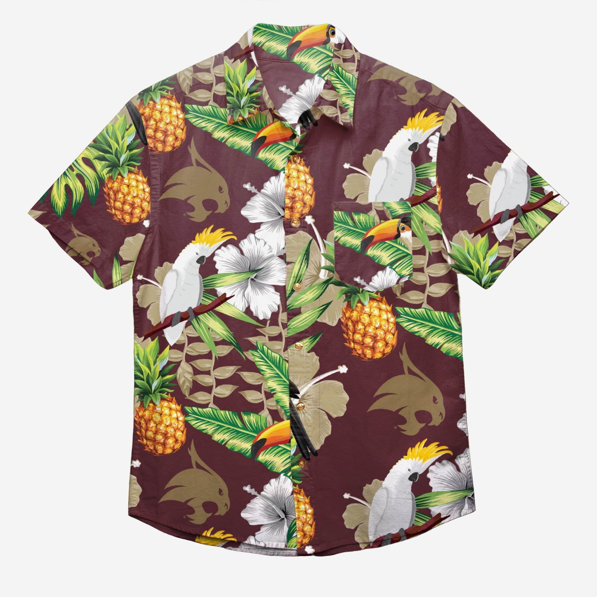 Texas State Bobcats Floral Button Up Hawaii Shirt Ha80349