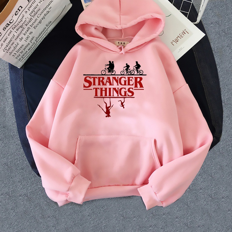 2022 NEW Autumn Casual Oversized Hoodies Women Stranger Things Anime Print Long Sleeve Pullovers Boys’ and Girls’ Sweatshirt alx