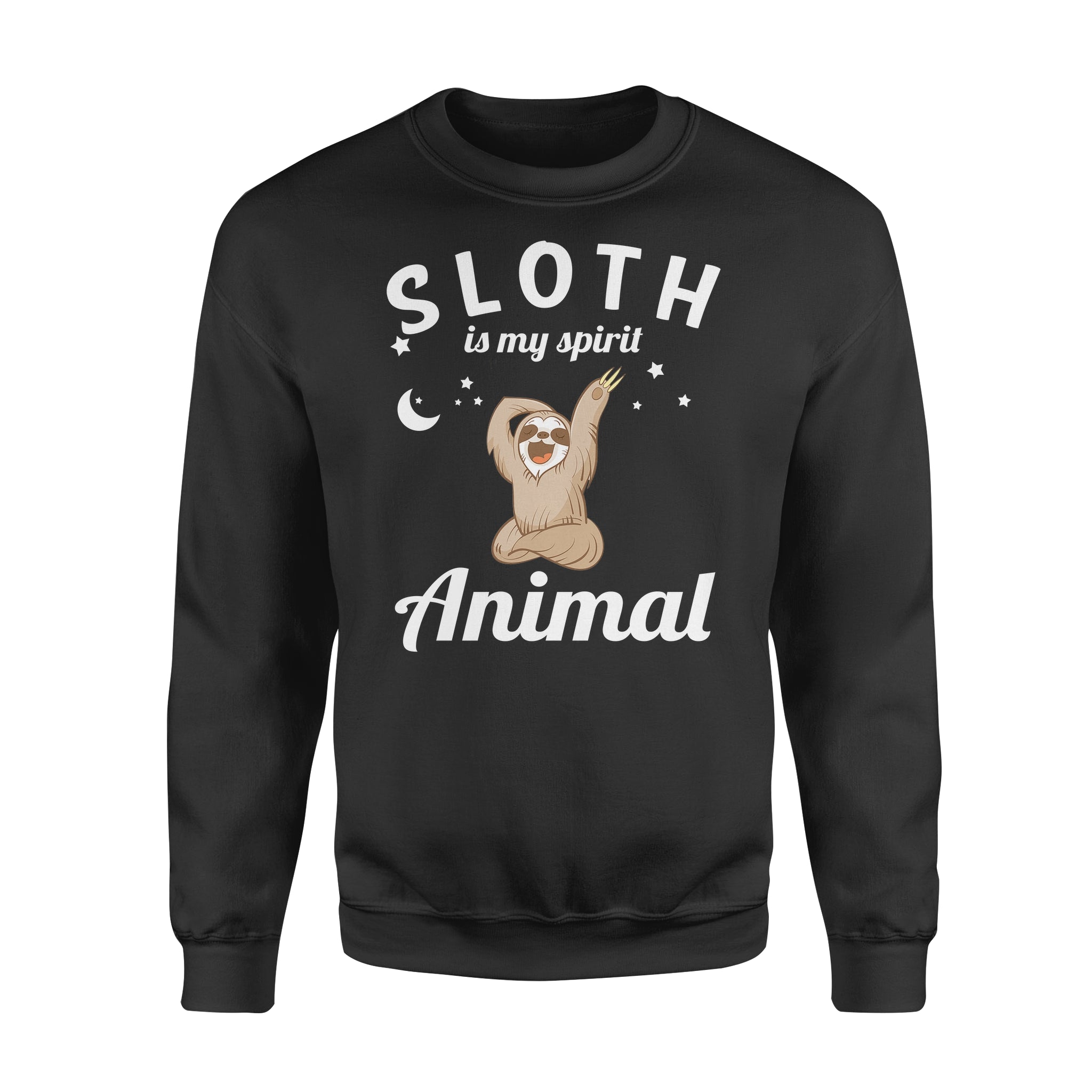 Viticstore™ Sloth my spirit animal, size 3XL black cotton Standard Crew Neck Sweatshirt