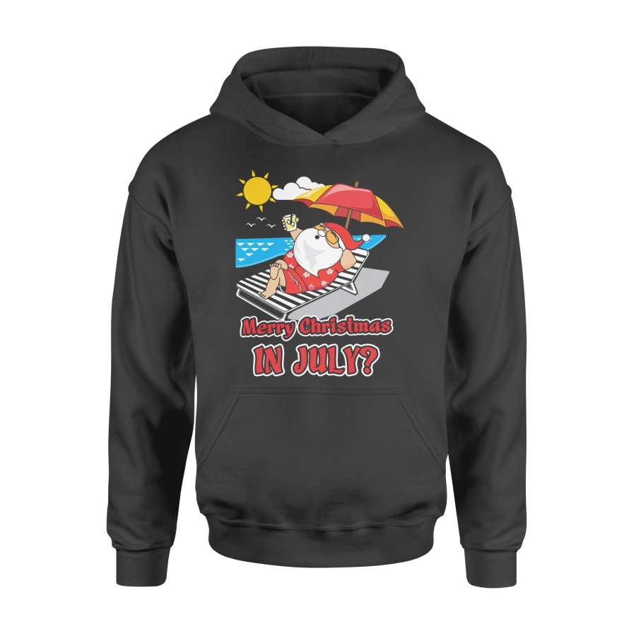 Christmas Gift Idea Santa Claus lying On The beach Merry Christmas In July – Standard Hoodie