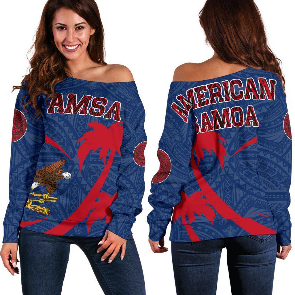 American Samoa Coconut palm Island shoulder sweater