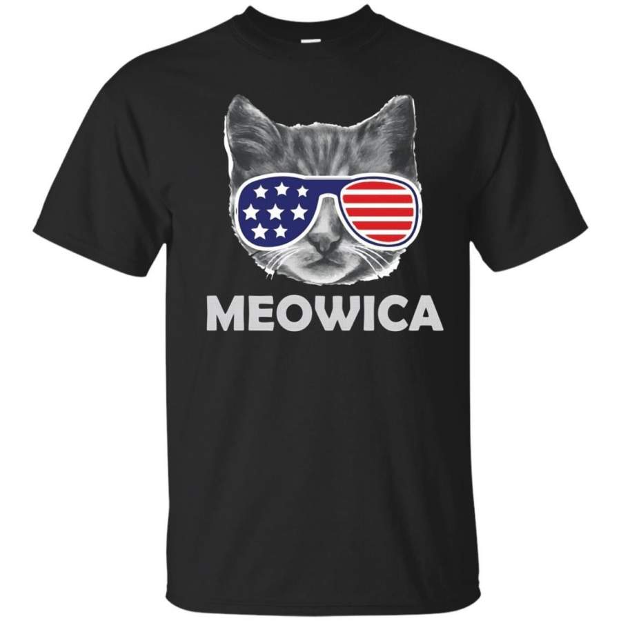 AGR 4th of July Meowica USA American Cat Funny T-Shirt