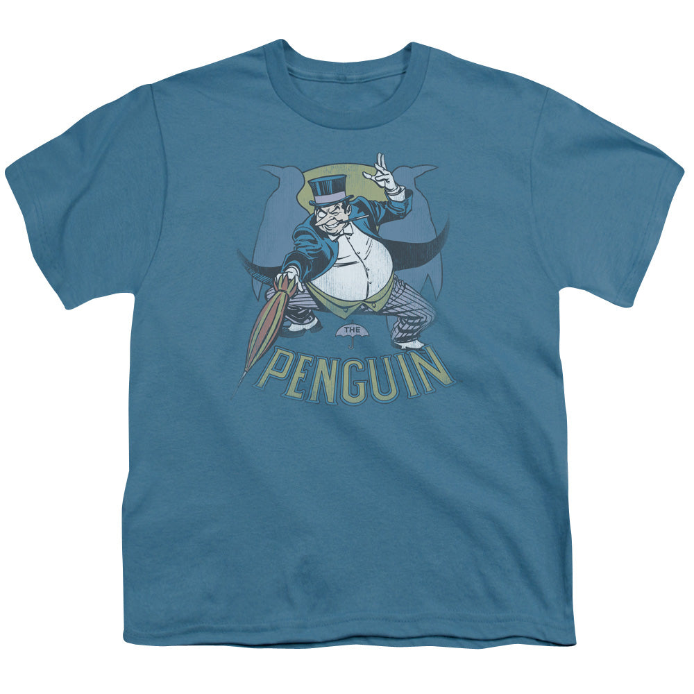 Dc Comics The Penguin Kids Youth T Shirt Slate