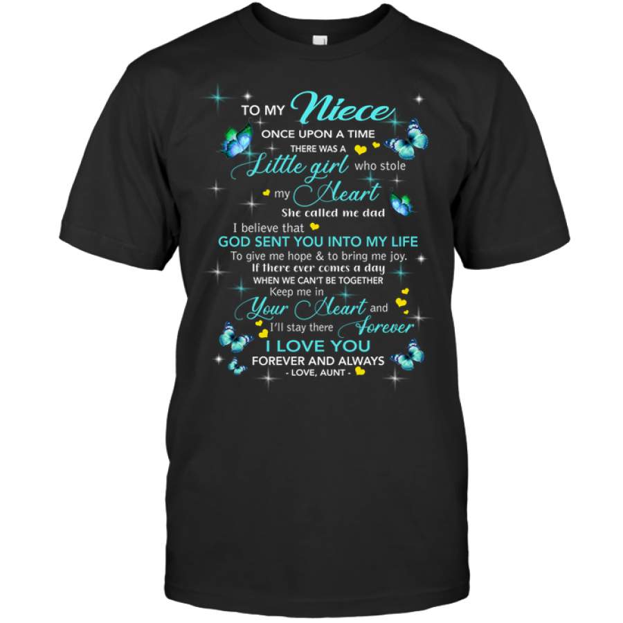 To My Niece I Love You Personalized T Shirts Gift From Aunt Butterfly Black Tee Hoodie
