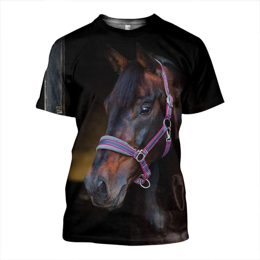 Brown Beauty 3D Horse Printed T-Shirt