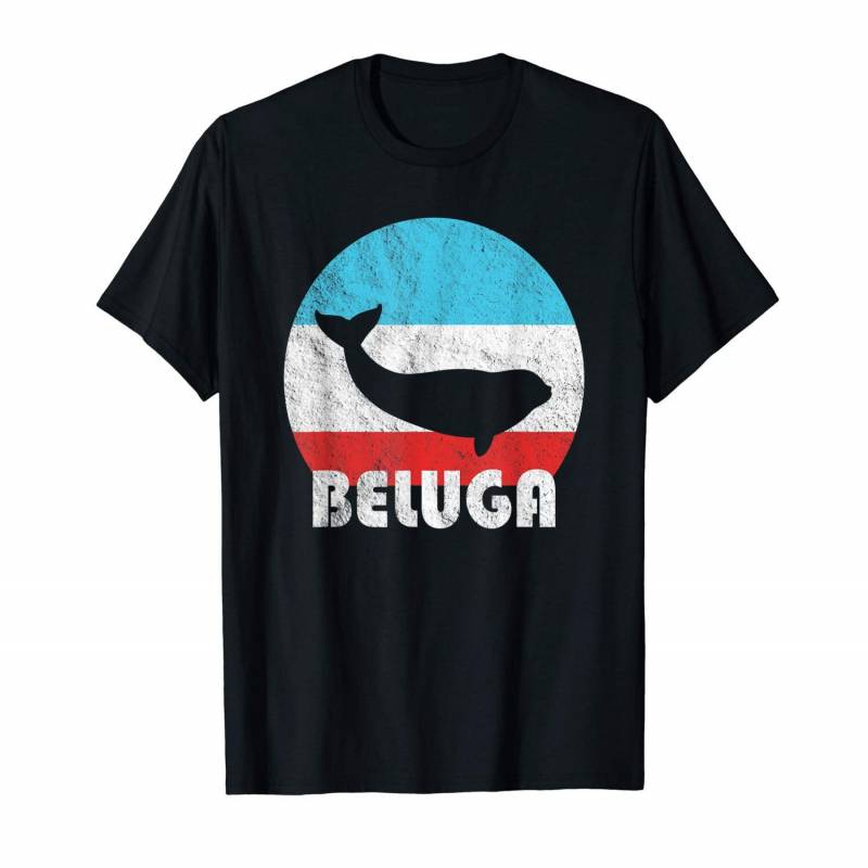 Beluga Whale Vintage Retro Silhouette Gift T-shirt