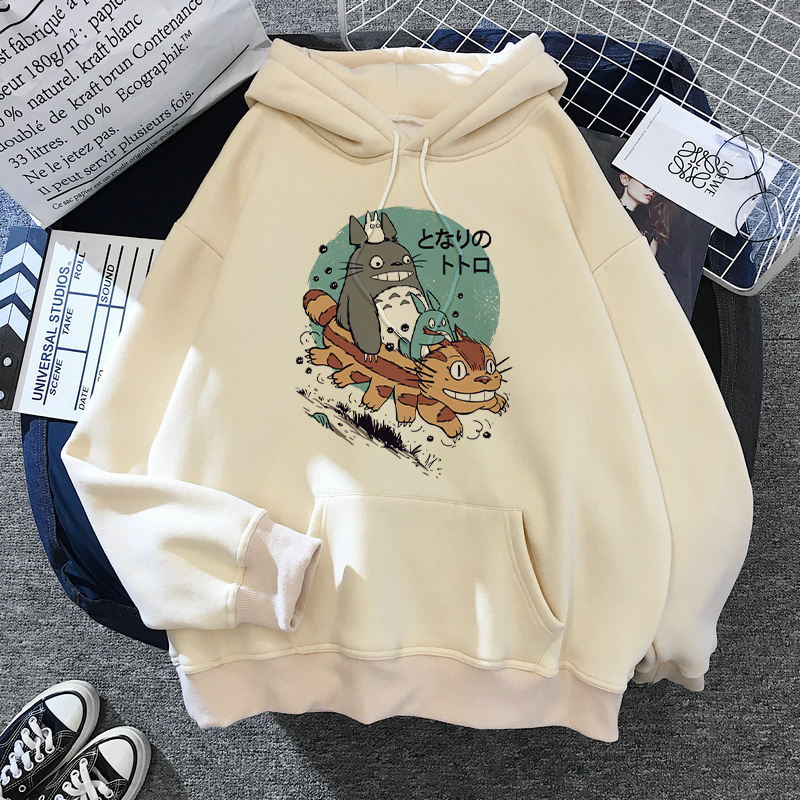 Totoro Studio Ghibli Cute Anime Funny Cartoon Hoodies Women Harajuku Ullzang Kawaii Graphic Sweatshirt Winter Warm Hoody Female alx