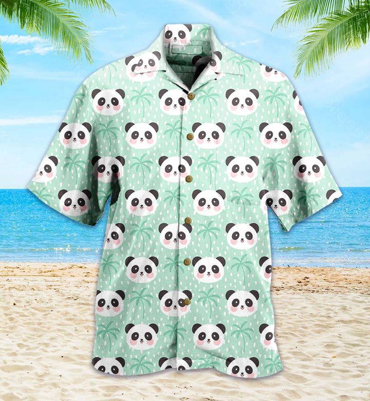 Panda Leaves Pattern Green 3D Hawaiian Shirt