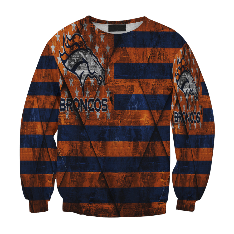 Denver Broncos American Flag Gift For Fan 3D Full Printing Sweatshirt