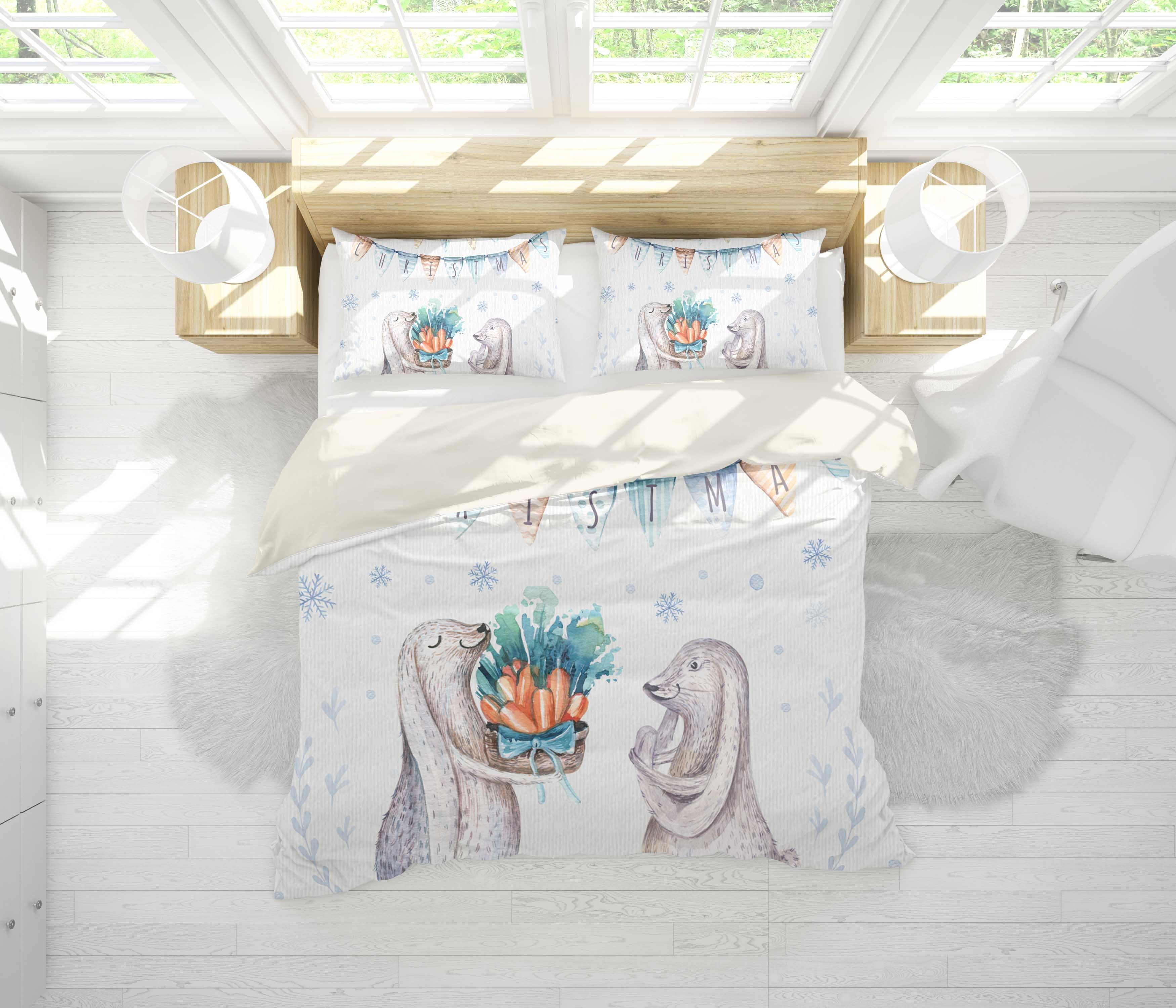 3D Rabbit Carrot Quilt Cover Set Bedding Set Pillowcases 46