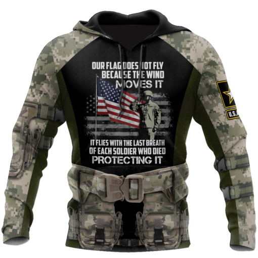 Army Veteran Our Flag Does Not Fly Because The Wind Moves It 3D All Over Print Shirts For Men & Women, Happy Veteran Memorial 3D Shirts, Veteran Day