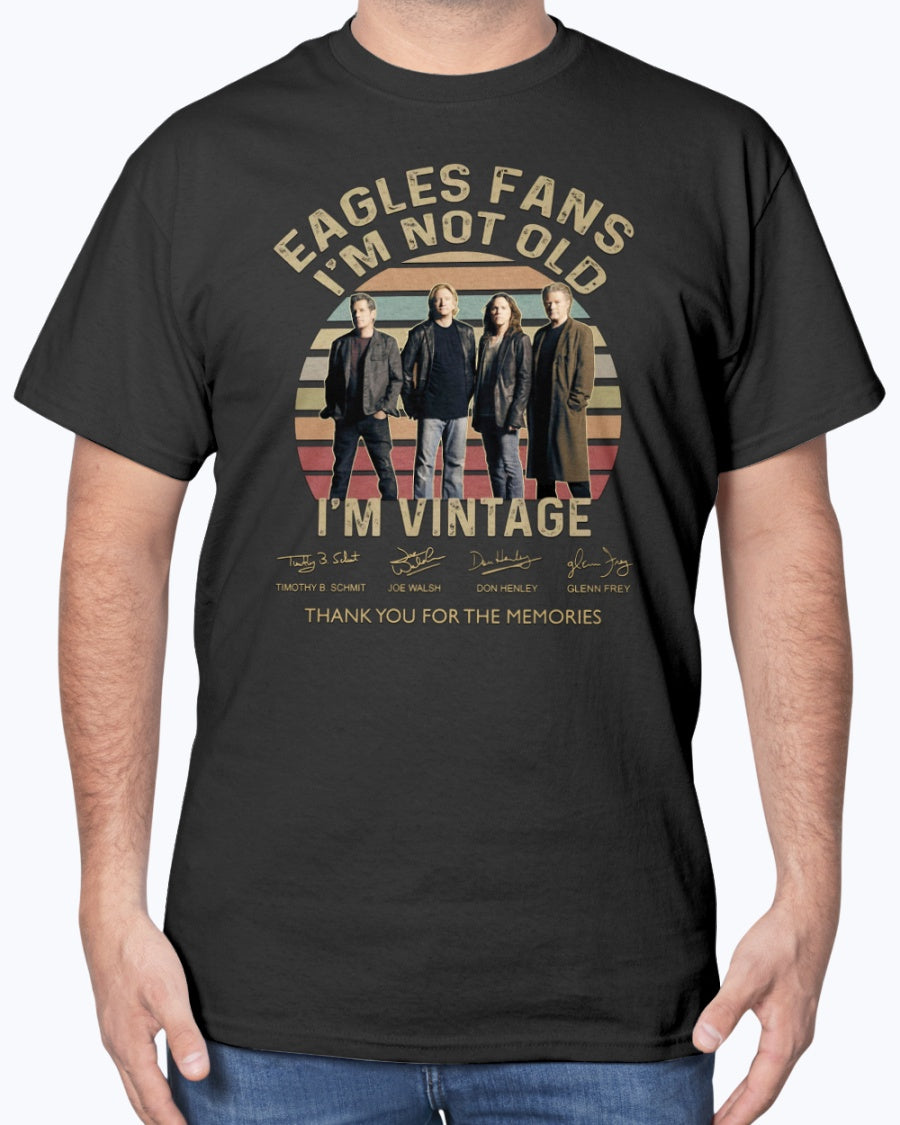 Gifts For Music Lovers Gift For Eagles Fans Gift Rock Band Eagles T-Shirt Black Cotton T-Shirt