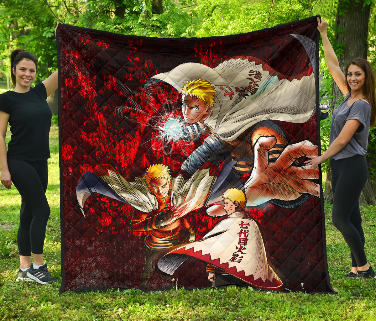 Naruto Anime Naruto Hokage Sharingan Red And Black Theme Premium Quilt Blanket