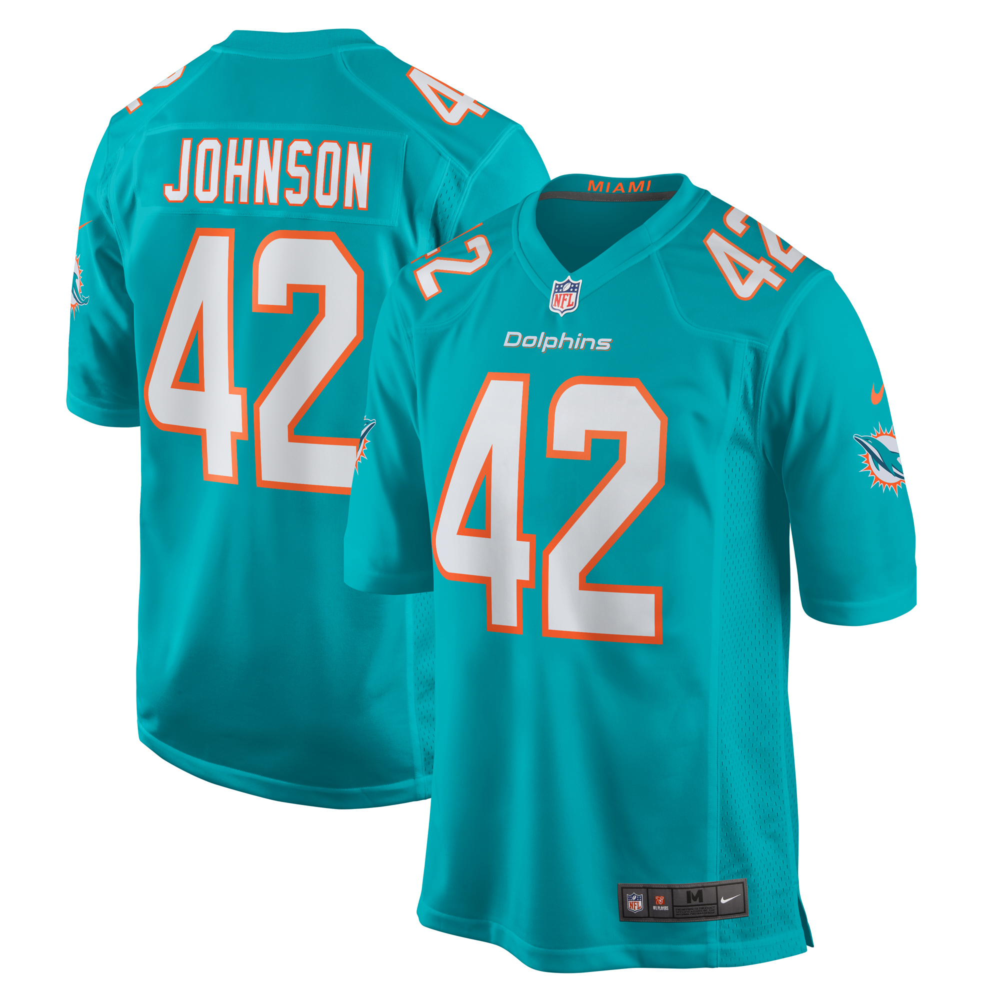 Alexander Johnson Miami Dolphins Game Jersey – Aqua