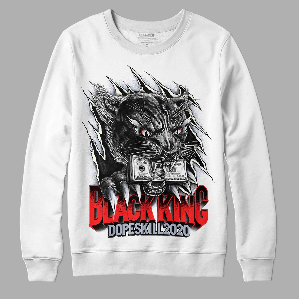 White Cement Reimagined 3S Dopeskill Sweatshirt Black King Graphic