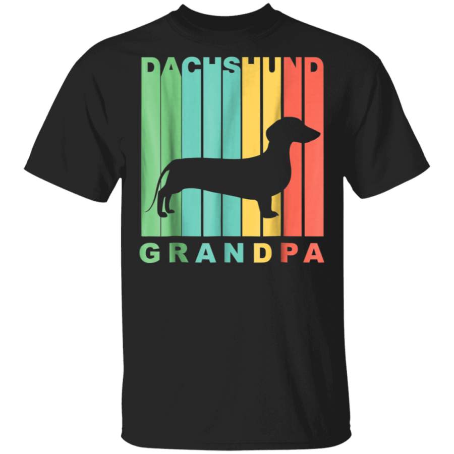 Mens Retro Style Dachshund Grandpa Dog Grandparent TShirt