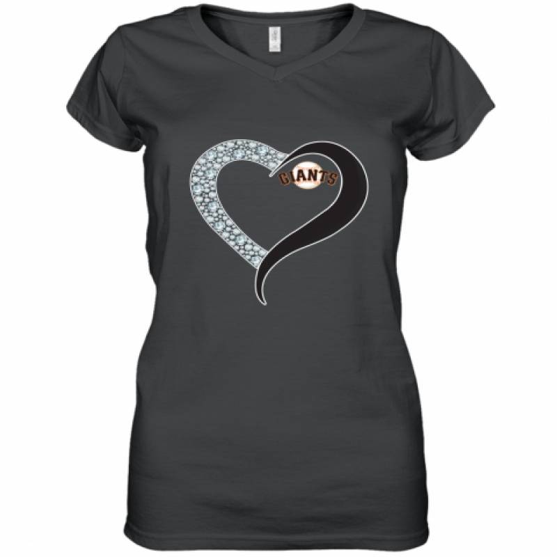 Diamond San Francisco Giants Heart shirt Women's V-Neck T-Shirt