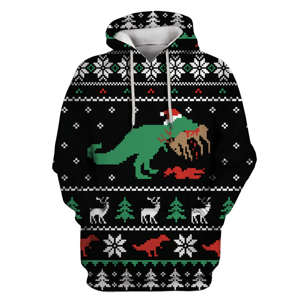 Dinosaur Merry Christmas Custom T-Shirt – Hoodies Apparel