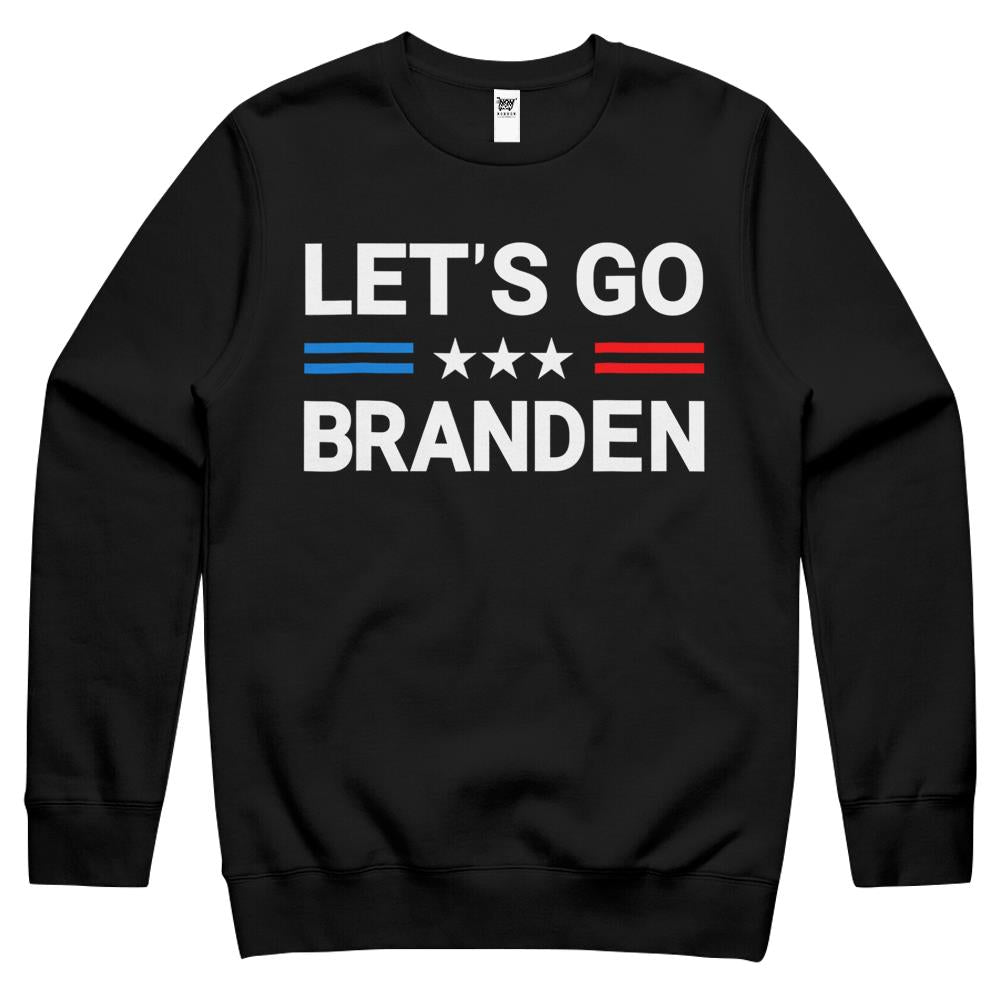 Let’S Go Braden Brandon Us Flag Funny Trendy Sarcastic Men Women Crewneck Sweatshirt