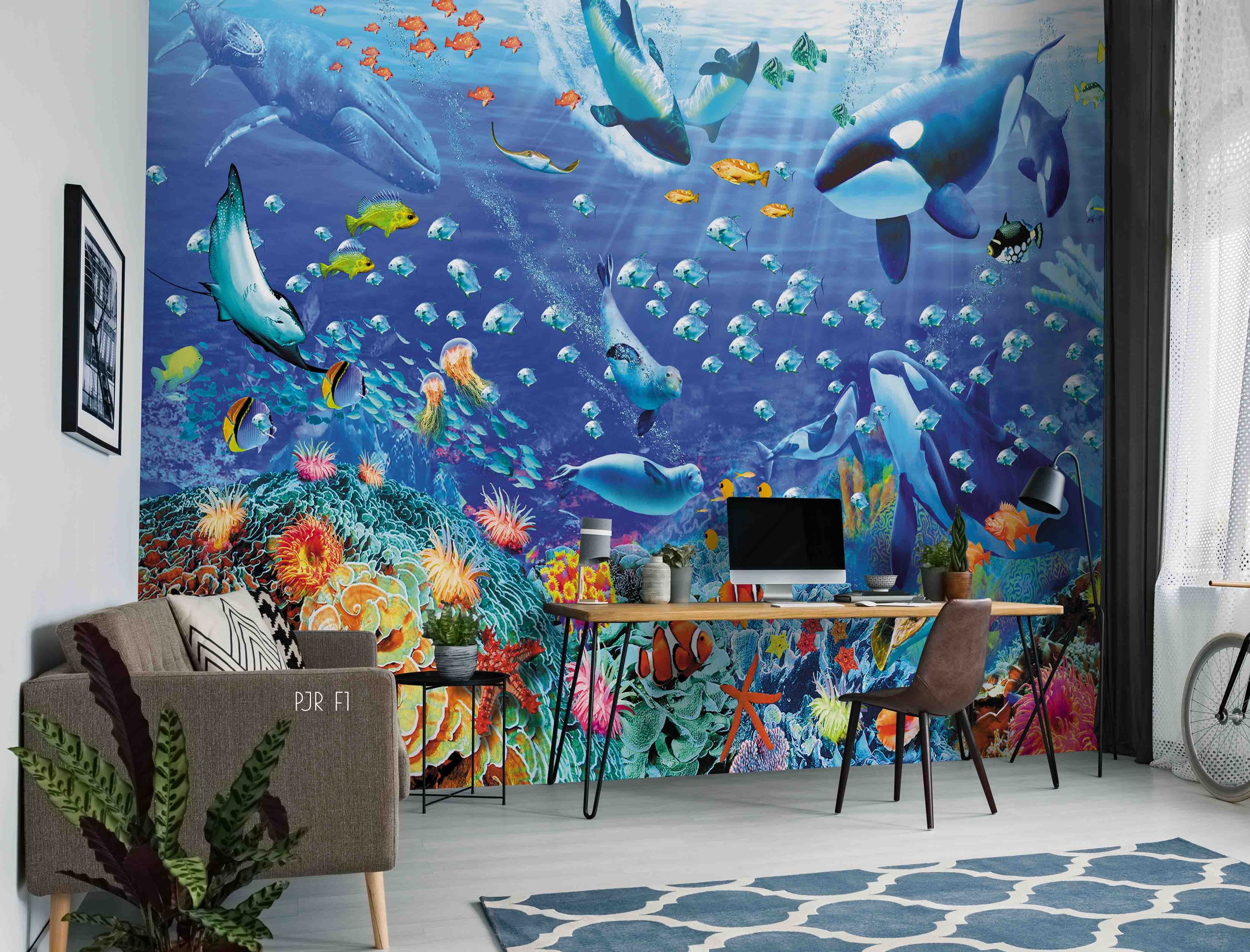 3D Animal Ocean World Fishes Mural Wallpaper Wj 1306