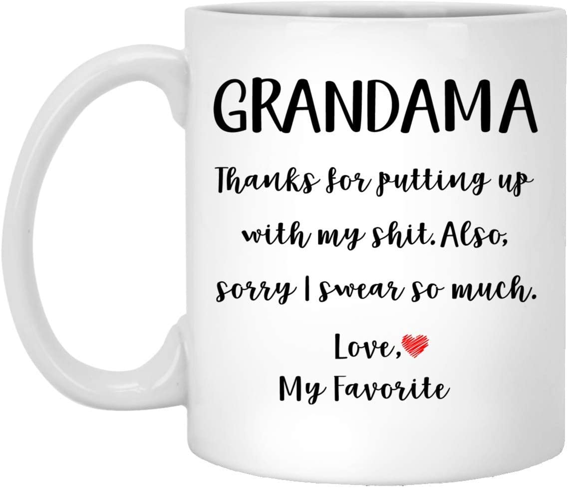 Grandama Gifts From Daughter Son – Mothers Day Gifts For Grandama Birthday Gifts – Funny Grandama Coffee Mug Christmas Gift Ideas For Grandama – White – 15Oz