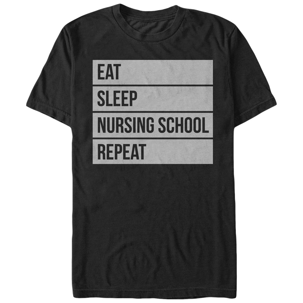 Chin Up Women’S Eat Sleep Nursing School Repeat  Boyfriend Tee