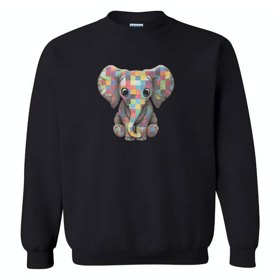 Baby elephant autism awareness – Gildan Crewneck Sweatshirt