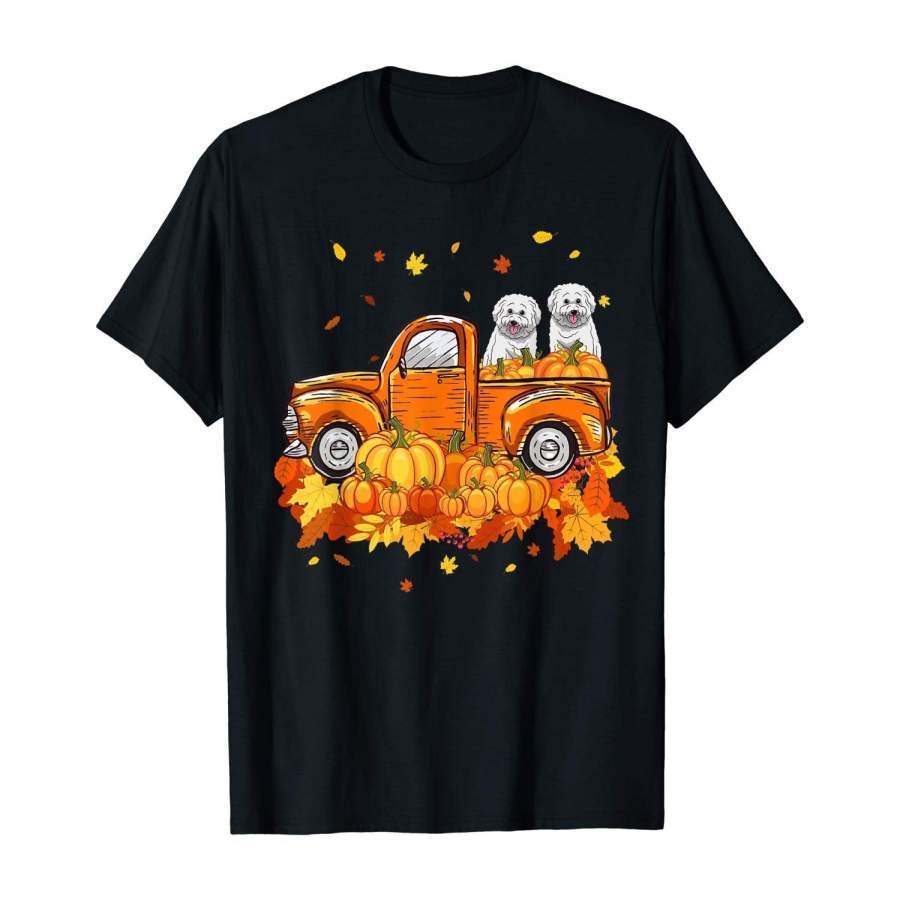 Havanese Pumpkin Truck Halloween Thanksgiving Gift T-Shirt Mens Short Sleeve T Shirt