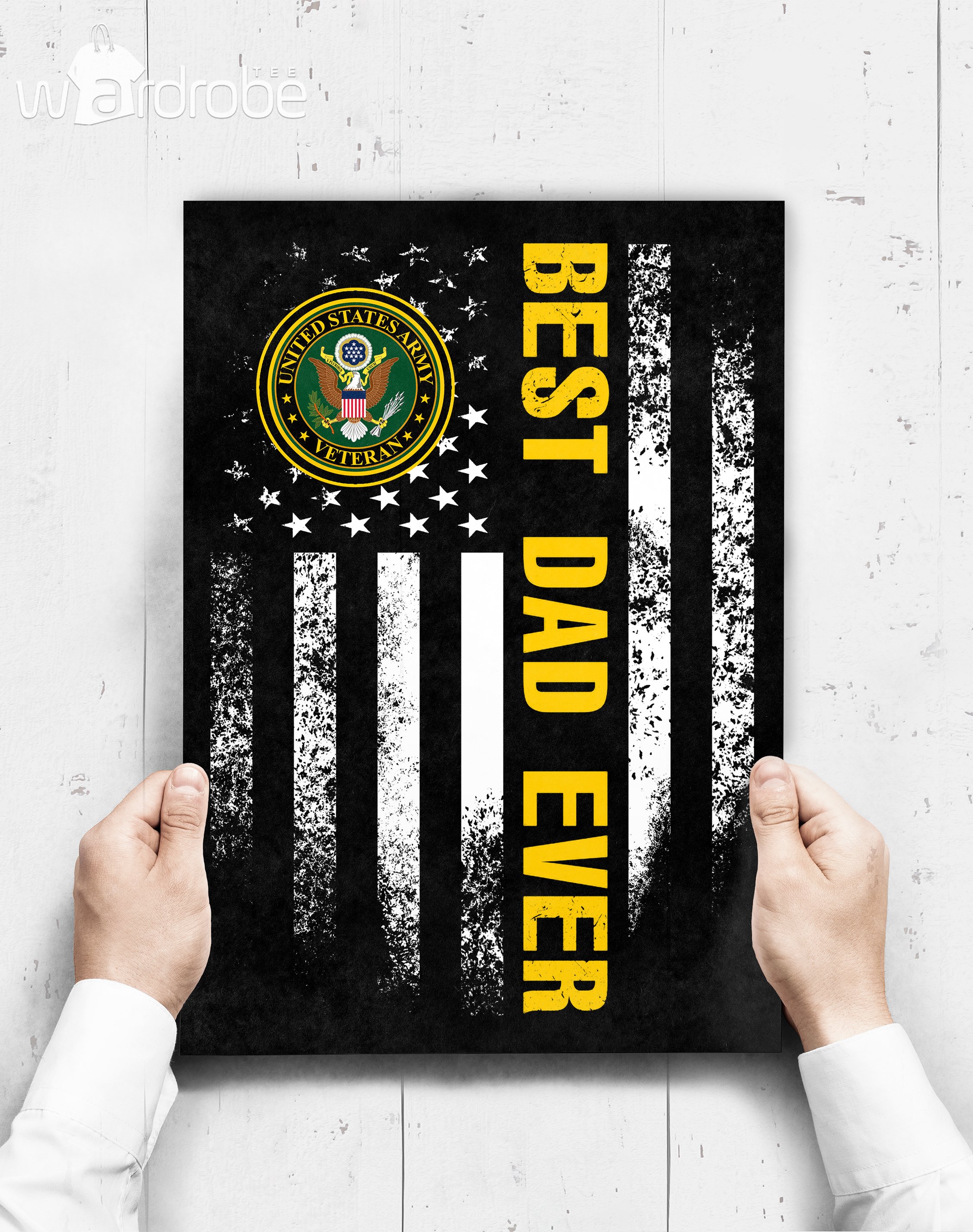 Custom Poster Best Dad Ever United States Army Veteran – Gift For Dad