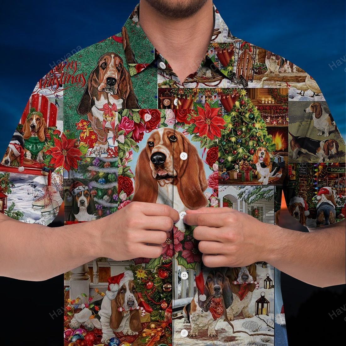 Basset Hound Hawaii Shirt Christmas Memories Ha19314