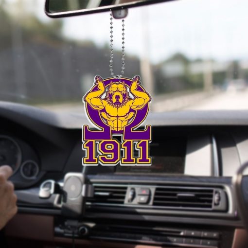 Omega Psi Phi 1911 Nasty Dog With Hand Signal Car Hanging Ornament