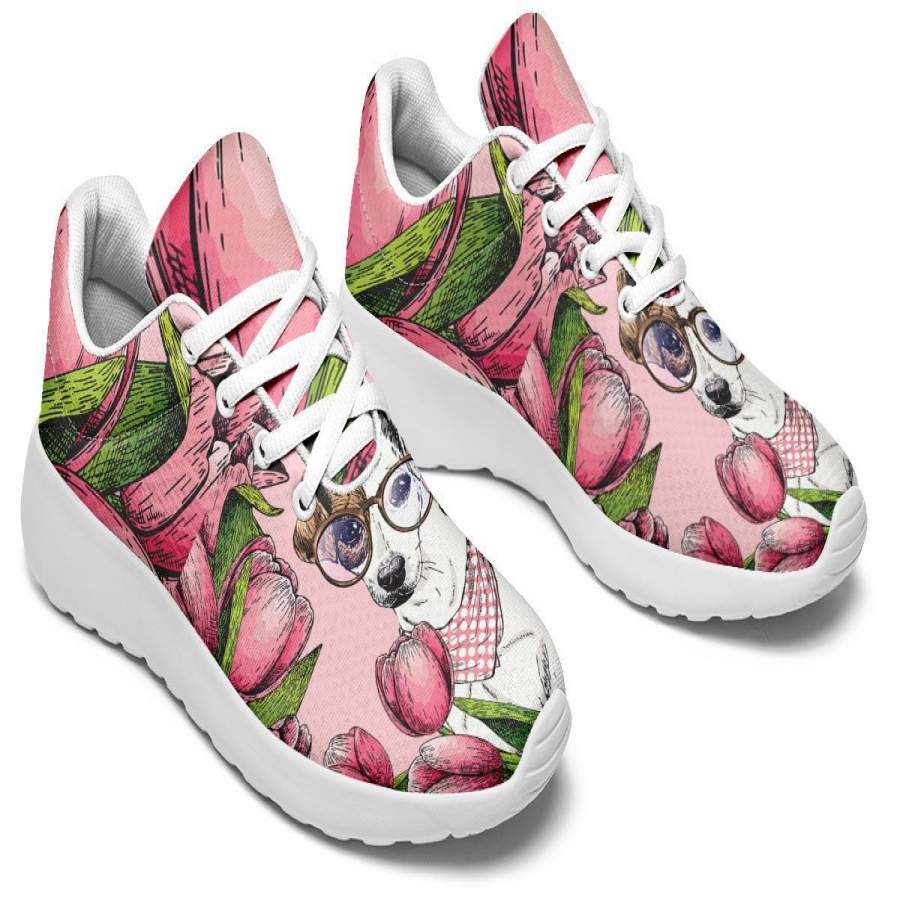 Goofy Jack Russell Terrier Sneakers - ReadingLLC