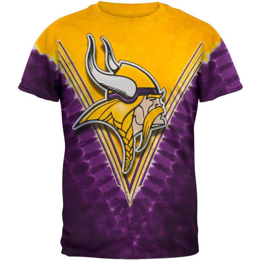 Minnesota Vikings – Logo V-Dye Tie Dye T-Shirt