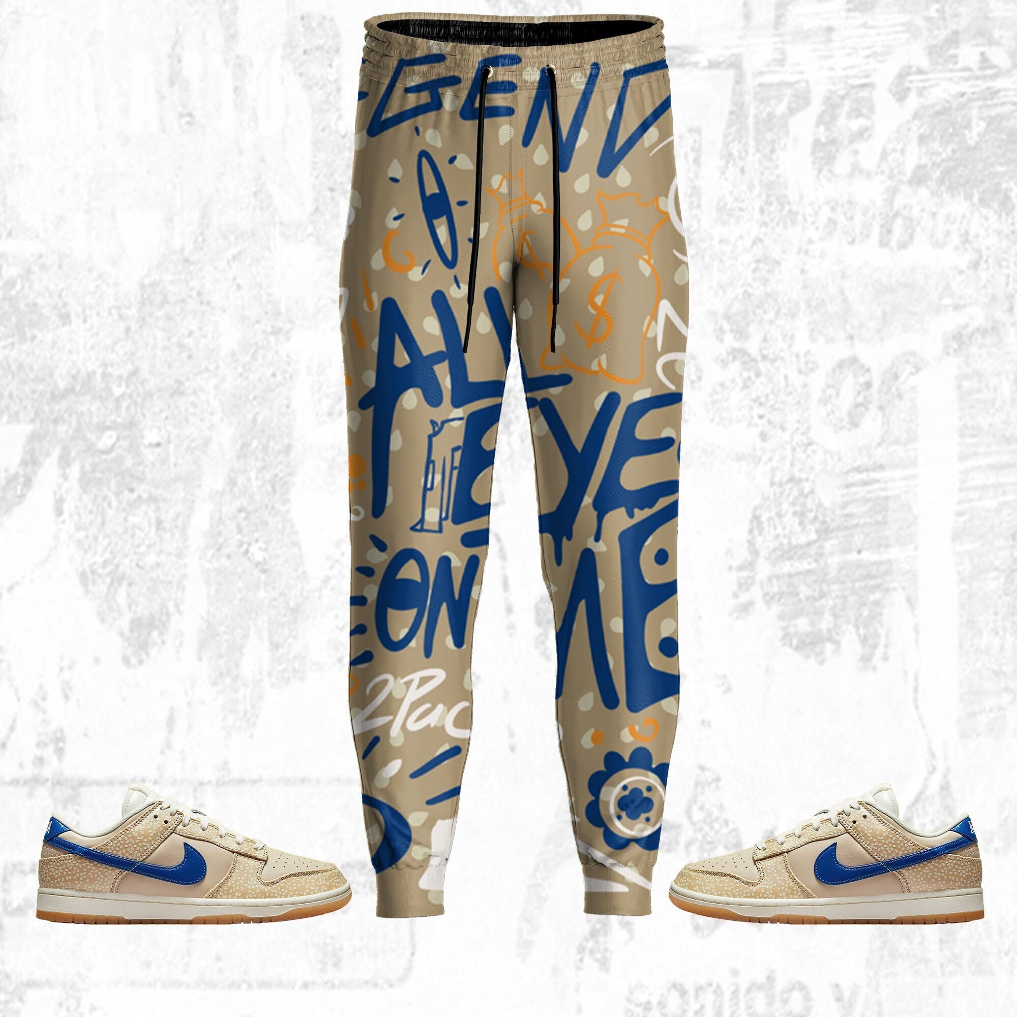 All Eye On Me 3D Doodle Eye ST Unisex Pants match Dunk Low Montreal Bagel, Pants 3D match Jordan Sneaker