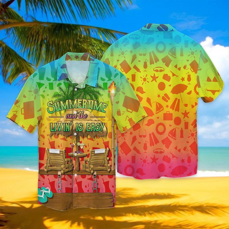 Enjoy The Summer Holiday Summertime And Livin Is Easy Hawaii Shirt For Men Women Ha72422