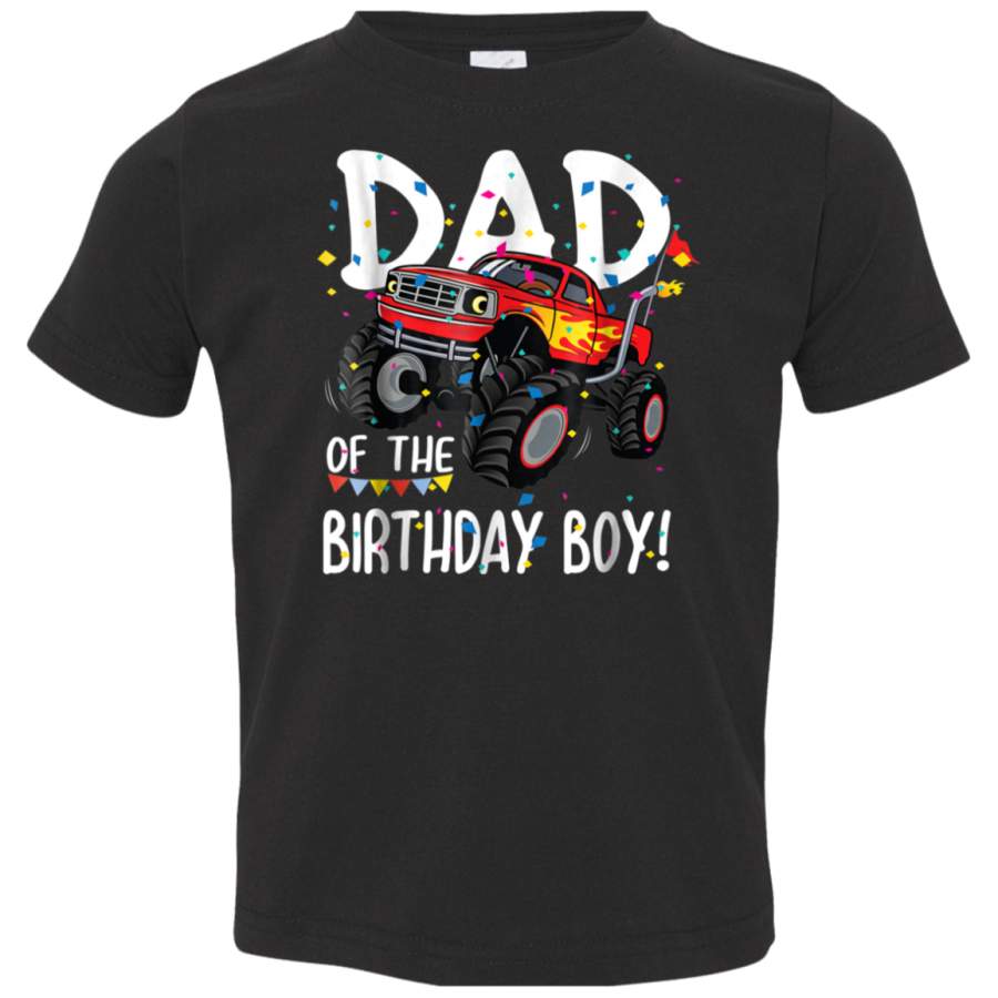 Mens Monster Truck Party Dad of Birthday Boy Shirt Gift 3321 Rabbit Skins Toddler Jersey T-Shirt