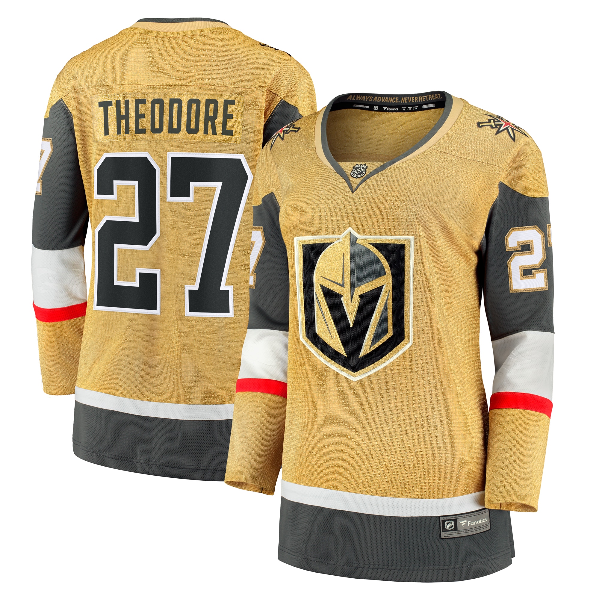 Women's Vegas Golden Knights Shea Theodore Gold Home Breakaway Jersey