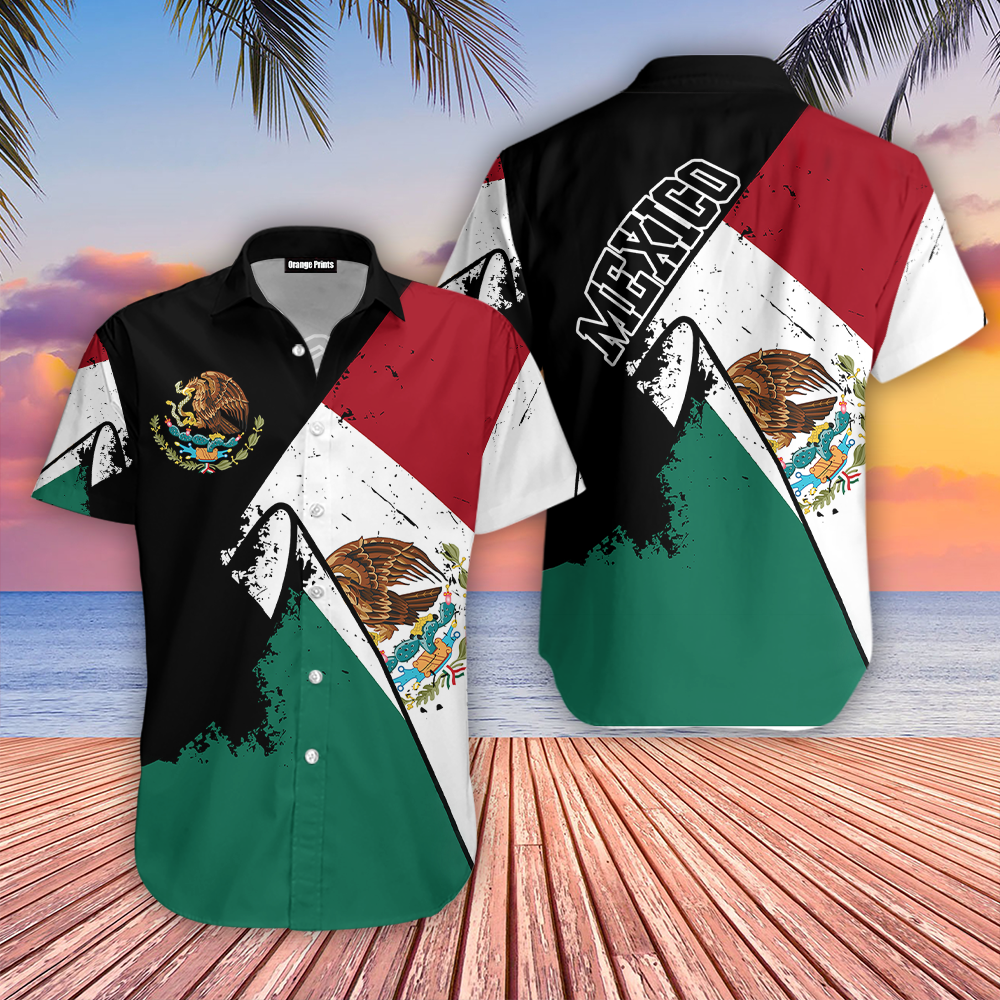 Grunge Mexico Flag Hawaii Shirt For Men Women Adult Ha64003