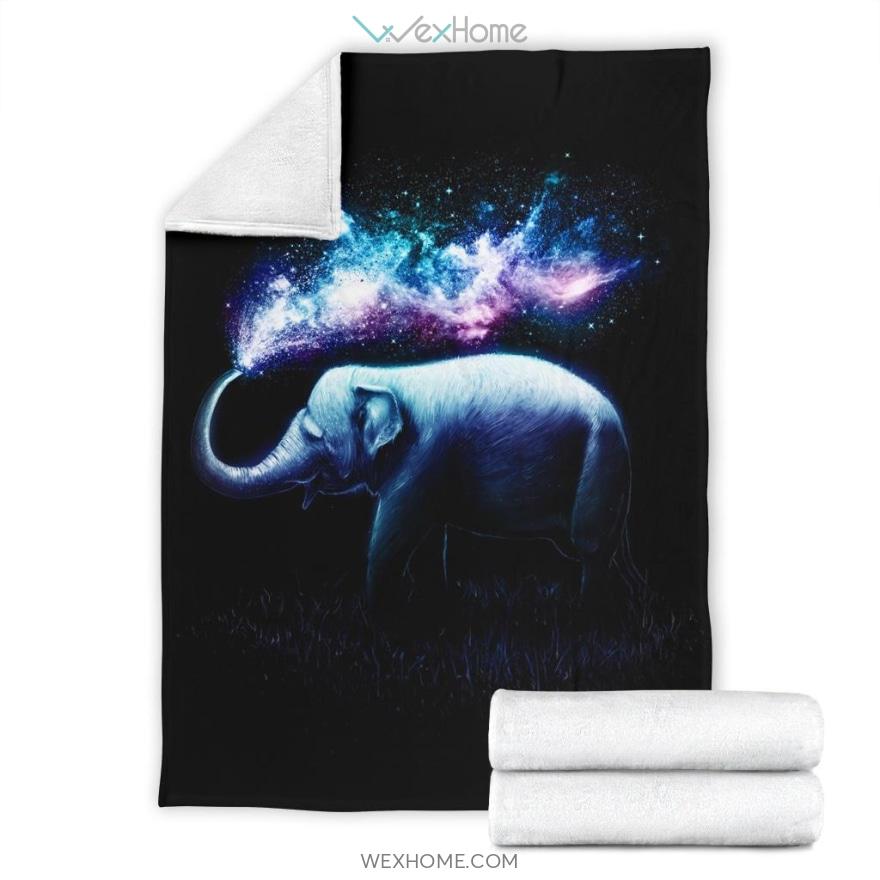 Colorful Elephant Black Premium Blanket