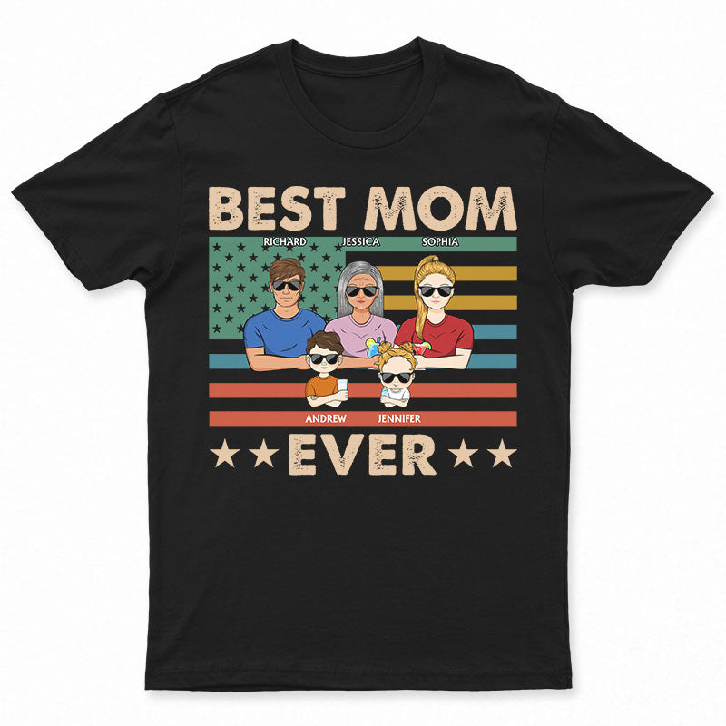 Best Mom Ever Retro Stars Stripes – Gift For Mother – Personalized Custom T Shirt