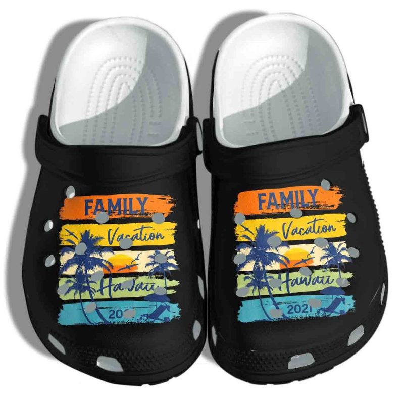 Beach Hawaii Family Vacation Matching Gift For Lover Rubber clog Shoes Comfy Footwear