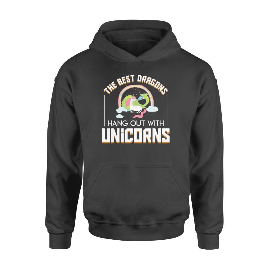 The Best Dragons Hang Out With Unicorns Hobby Animal Shirt – Standard Hoodie